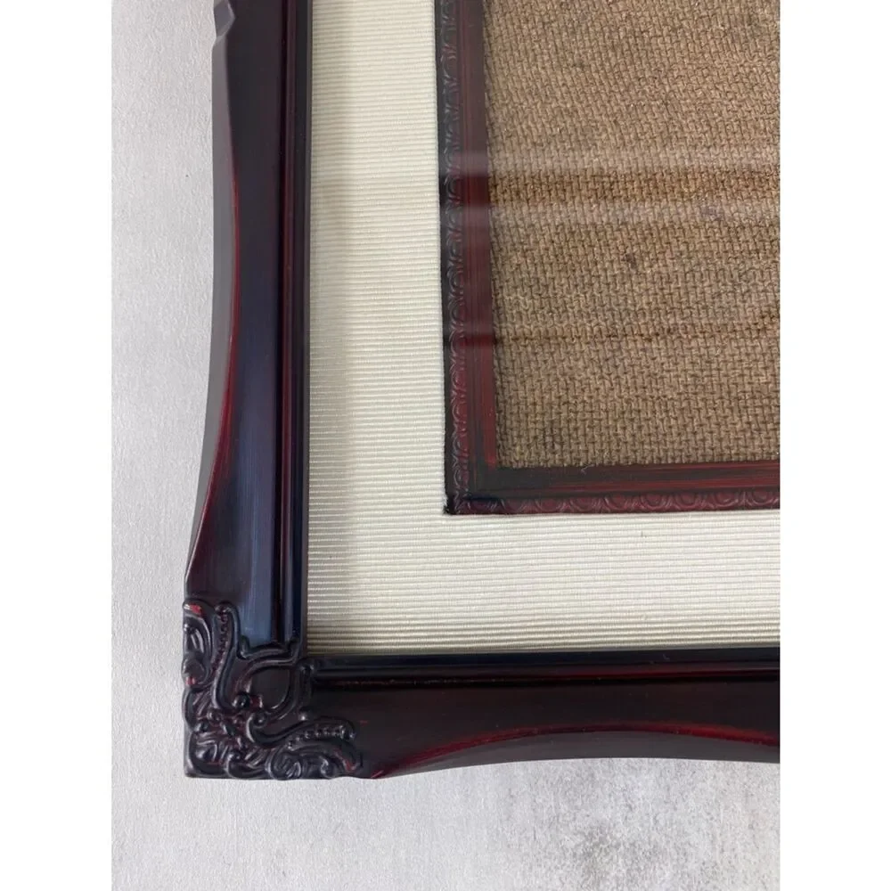 Ornate vintage Picture frame with scrolling and satin mat 1990 5x7”